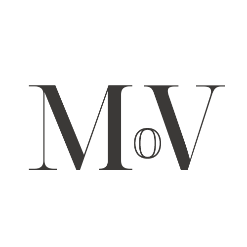 The logo for Multitude of Voyces Stylised text "MoV" in an elegant font.