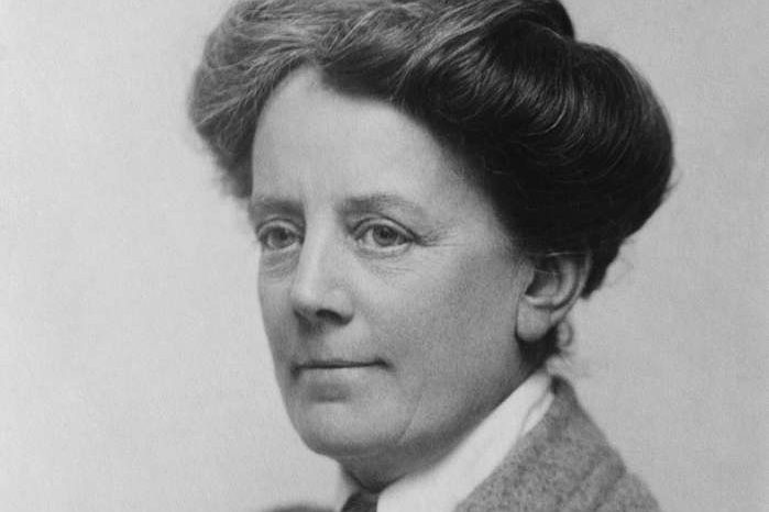 Composer Ethel Smyth stands with fellow suffragettes at a meeting lobbying for votes for women   in 1912